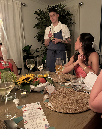 At the table